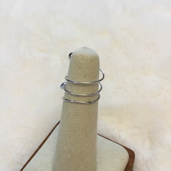 Silver Star, Moon &  Pink Crystals Ring - Picture 2 of 5